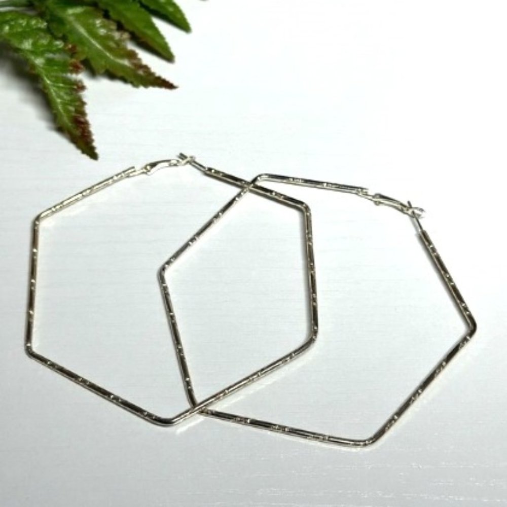 Hexagon Hoop Earrings